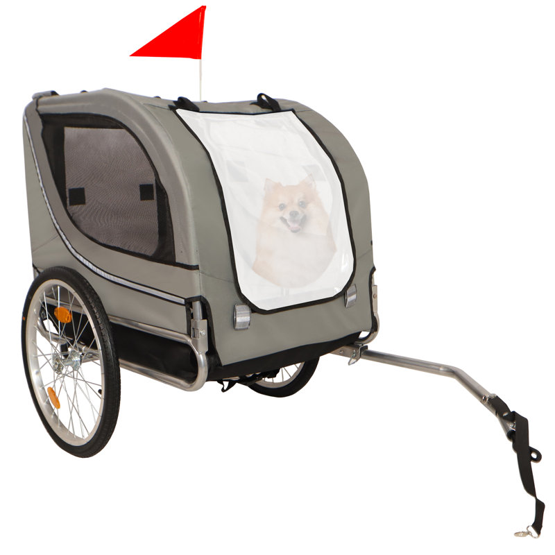 Remorque pour animaux de compagnie - Porte-vélos pour chiens de petite et moyenne taille - Cadre pliable robuste avec roues de 20 pouces - Centre de gravité bas, cadre pliable facile, porte-vélos
