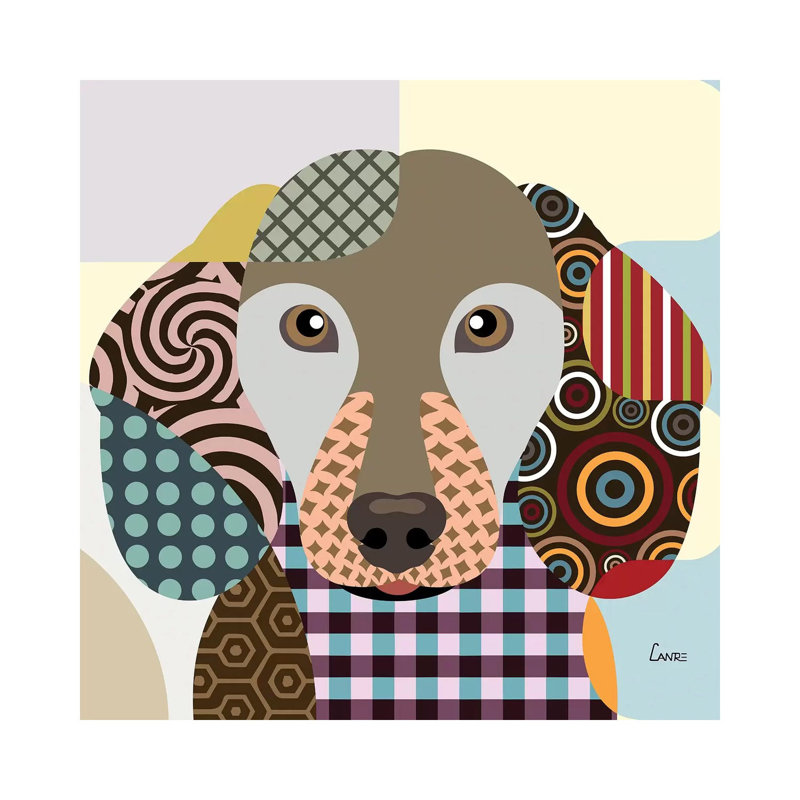 Dachshund 1 Piece Wrapped Canvas Wall Art, 45.72 cm H x 45.72 cm W