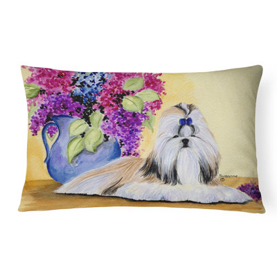 Coussin décoratif intérieur/extérieur shih tzu