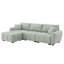 Canapé modulaire de 110 po en forme de L avec siège très grand, conception en ligne, repose-pieds mobile, mousse haute densité, combinaison libre, structure en métal et bois robuste, tissu bouclé, 3 couleurs-216187057