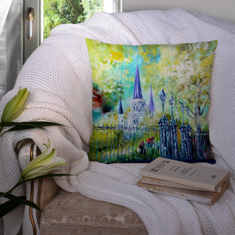 Coussin décoratif intérieur/extérieur carré st louis cathedral, H 18 po x l 18 po x P 5,5 po