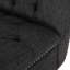 Chaise longue contemporaine, bouton et losange, style sinueux, tissu gris anthracite, pieds en bois de bouleau, conception confortable, couleur