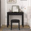 Bureau de coiffeuse multifonctionnel avec éclairage réglable à 3 niveaux avec miroir rabattable et rangement Table de maquillage profonde 15,75 po 2 tiroirs et 3 boîtes de rangement amovibles Bureau de bureau compact