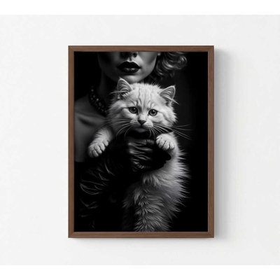 Photographie d'un gant de velours: reproduction d'art monochrome (encadrée, prête à être accrochée)