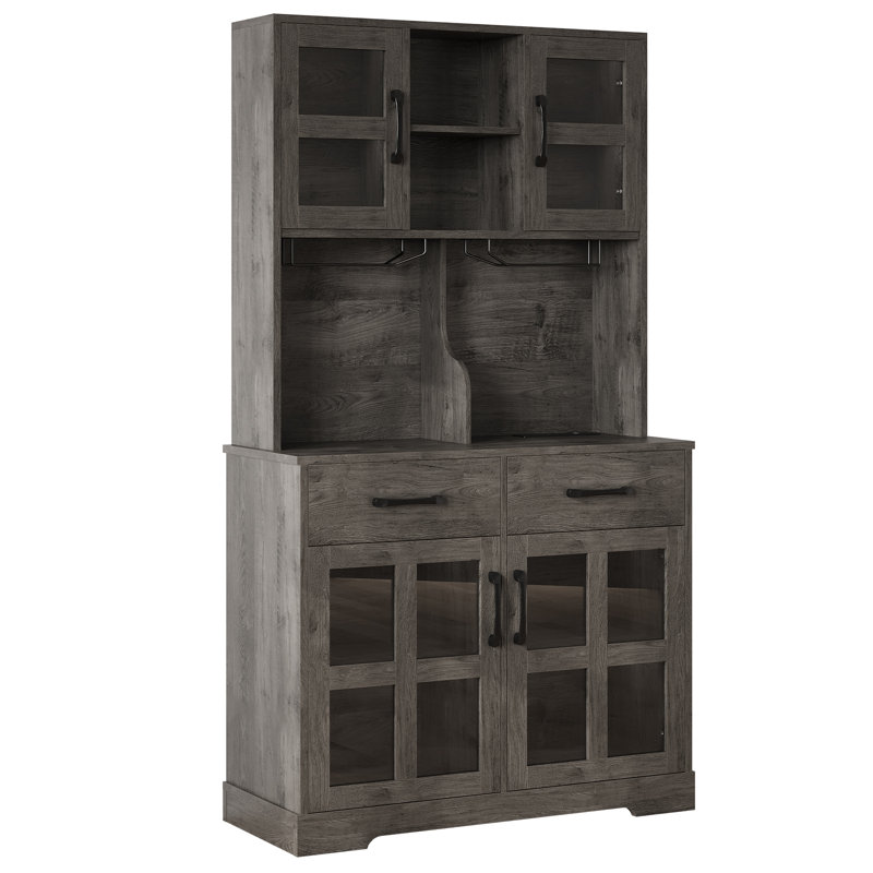 Armoire de rangement pour garde-manger de cuisine d'une hauteur de 70,8 po avec portes, Gris
