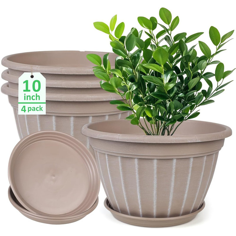 Pot à plantes 10 pouces, pots de fleurs de 4, pot à fleurs avec drainage ...