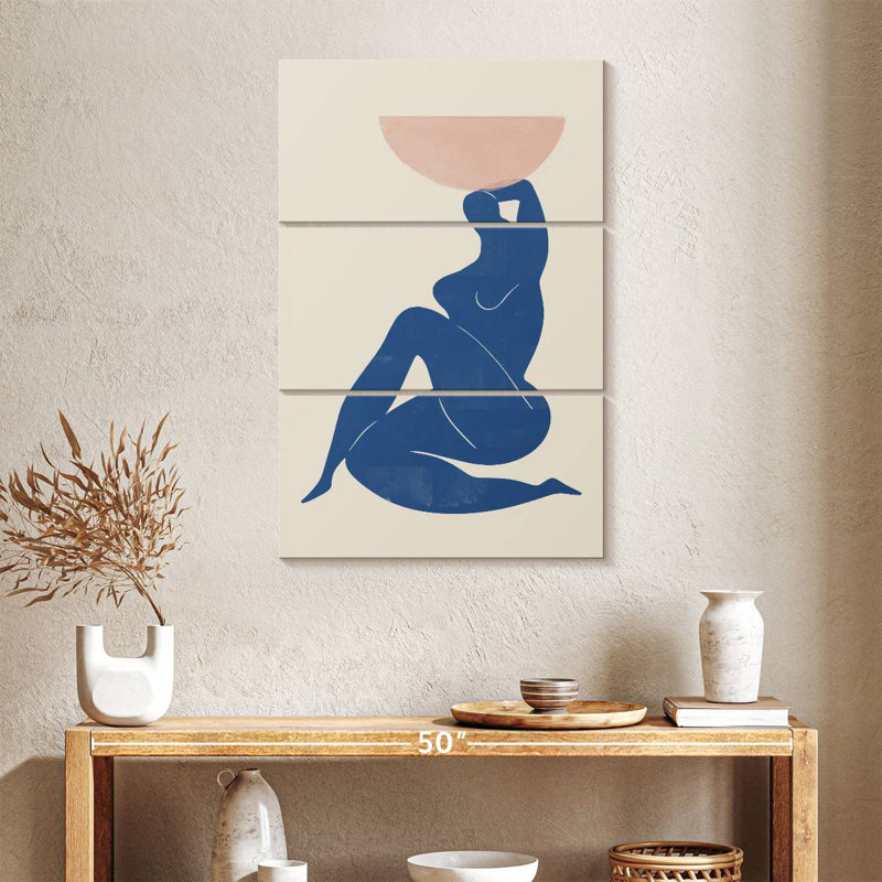 Leisha, femme abstraite avec vase, H 38 po x l 24 po