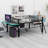 Gaming Mid Loft Bed With Desk, LED