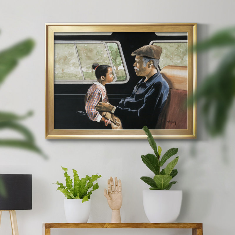 Road Trip II - peinture encadrée, H 26,5 po x l 36,5 po x P 1,5 po, Toile avec cadre doré, Pas de tapis