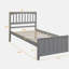 Lit plateforme en bois simple, gris