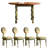 French style vintage solid wood round table set