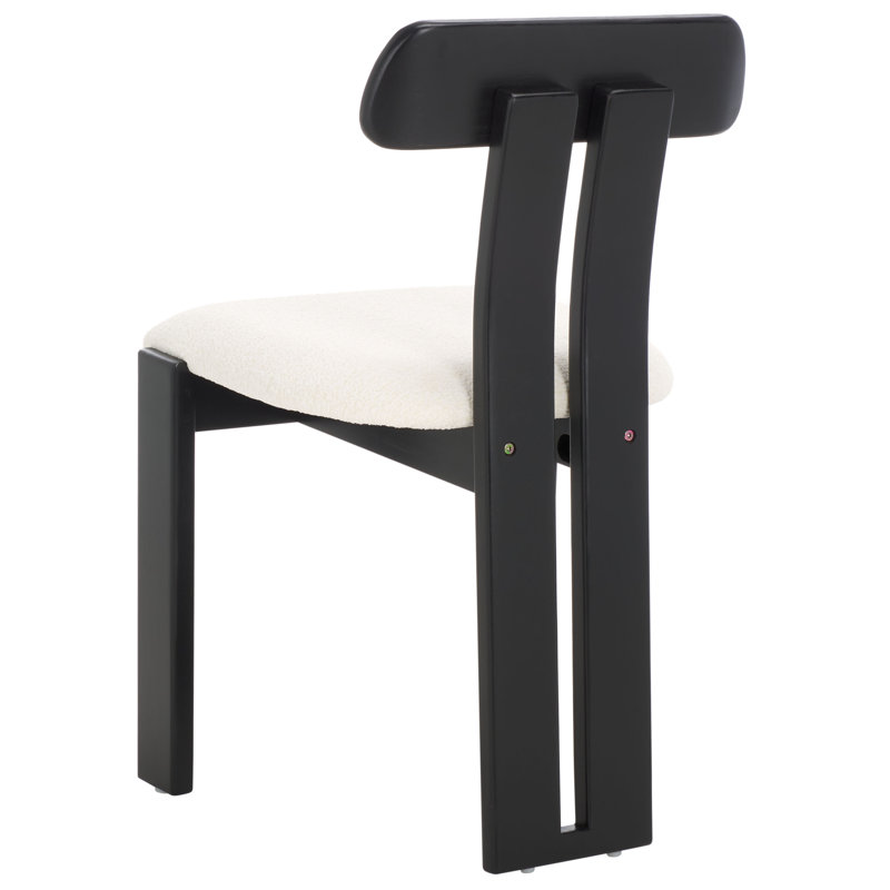 Cayde Boucle Seat Dining Chair, Cream/Black