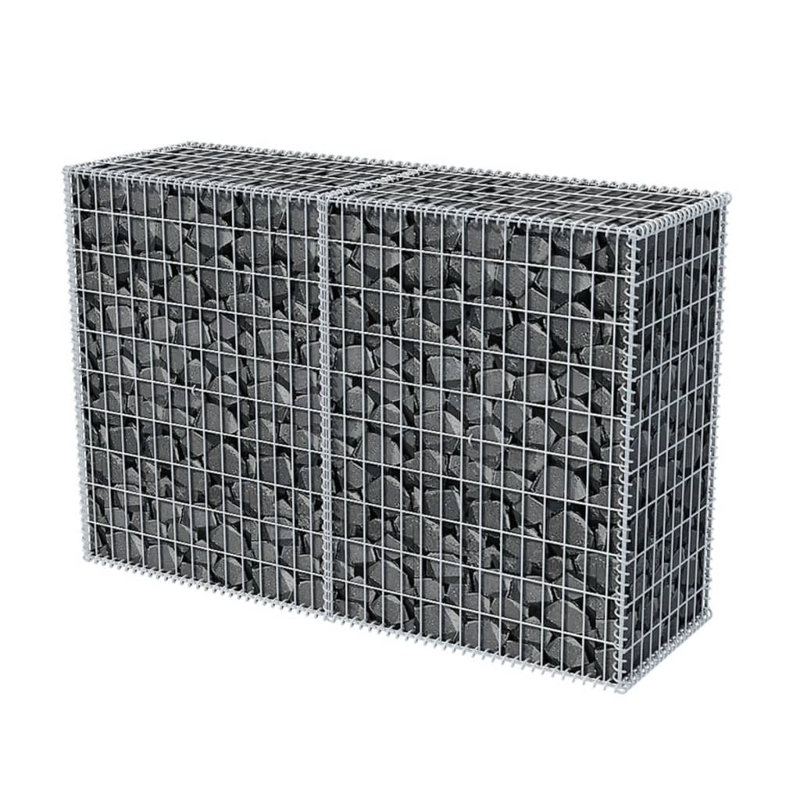 Coline Gabion Basket Steel Outdoor Garden Basket Wall Wire Fence, 100cm H x 150cm W x 50cm D