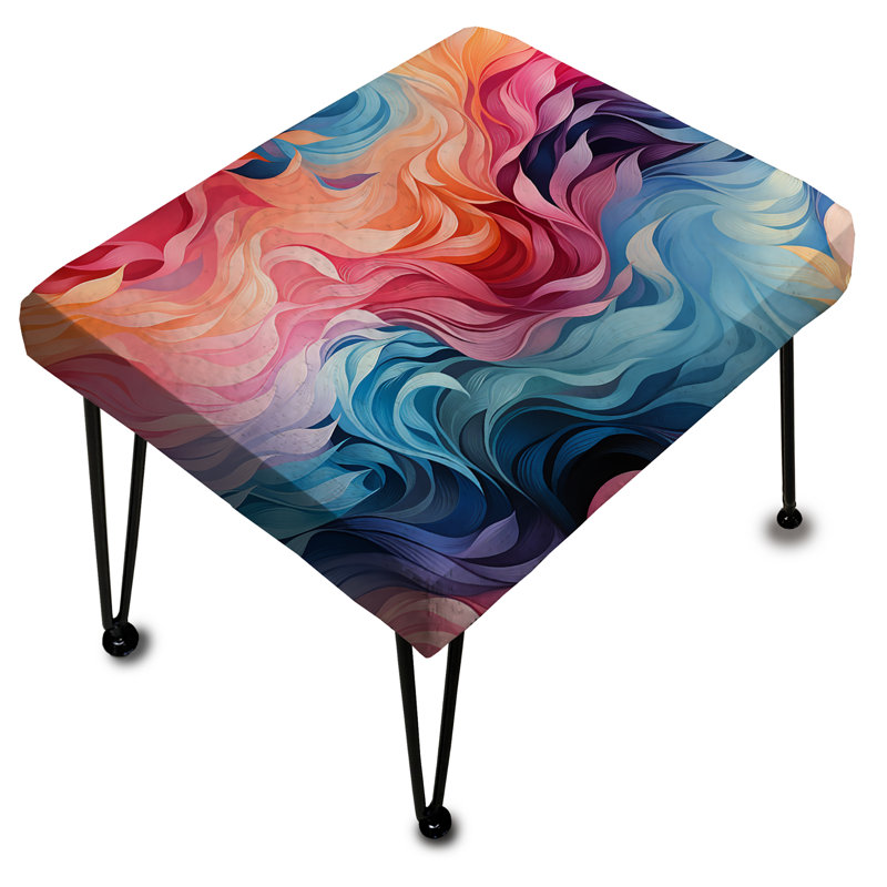 Rose et bleu électrique tourbillonne infuse - abstrait repose-pieds rectangulaire