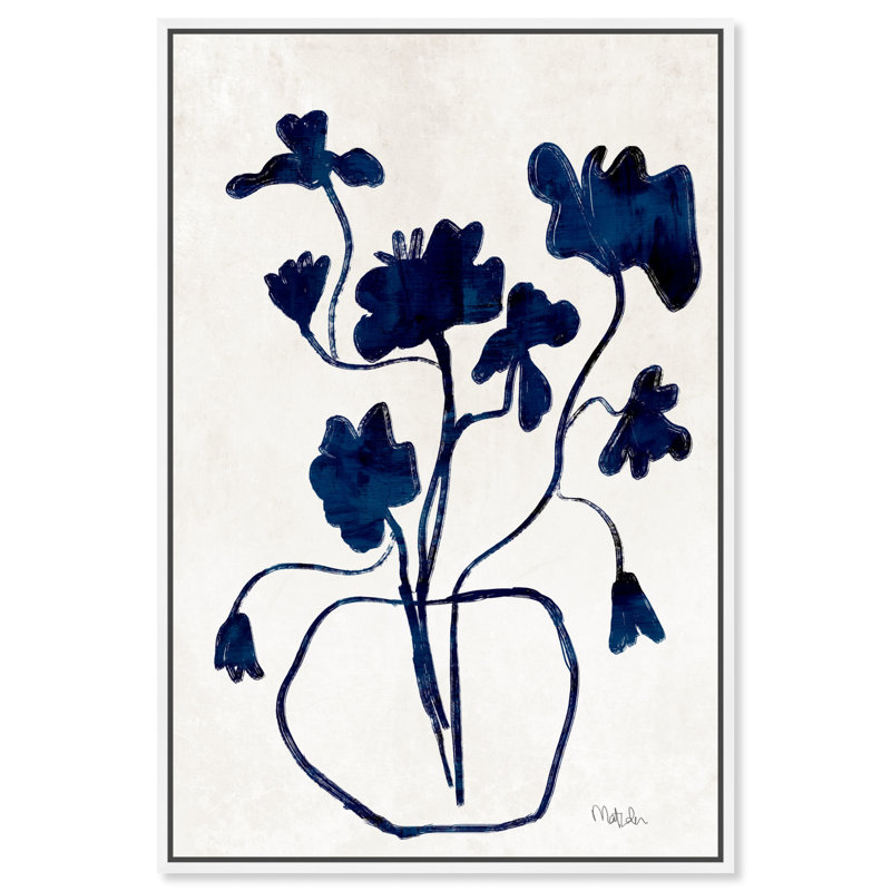 Anemone Vase " Anemone Vase " by Oliver Gal, Framed Print, 37" H x 25" W, White