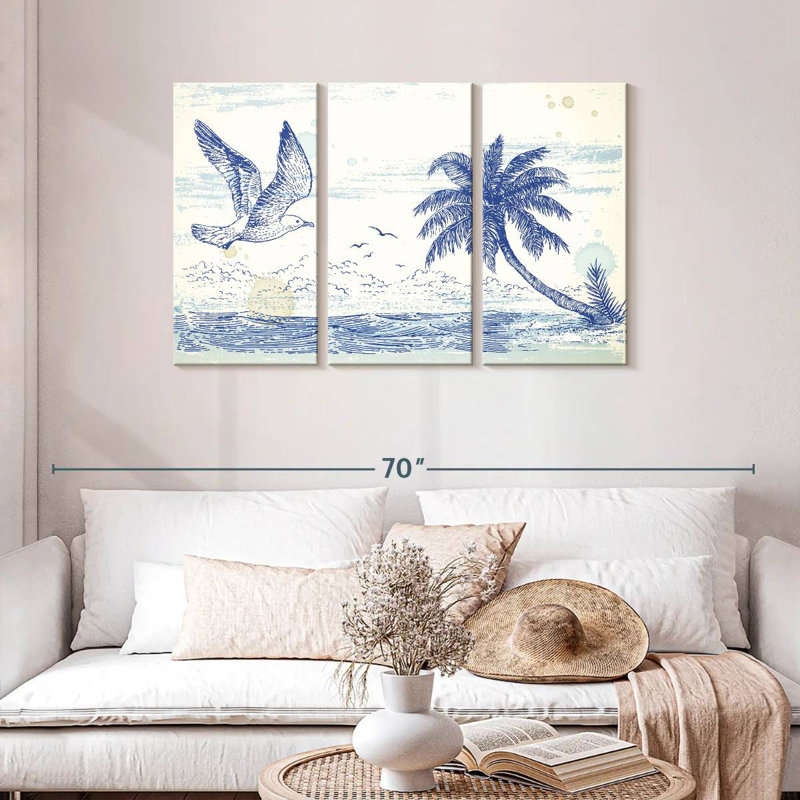 Brampt Summer Beach Drawing, 28" H x 45" W