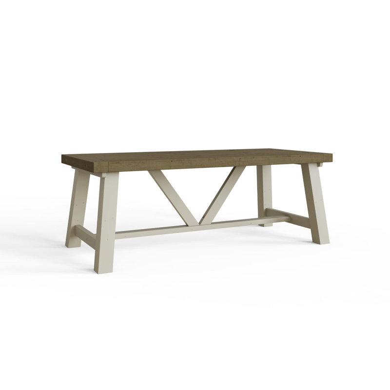 Brents Rectangular Trestle Base Dining Table Solid Reclaimed Pine 1.6m or 2m., 200" L x 100" W