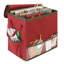 Organisateur de sac-cadeau à fermeture éclair Whitmor - rouge avec bordure verte
