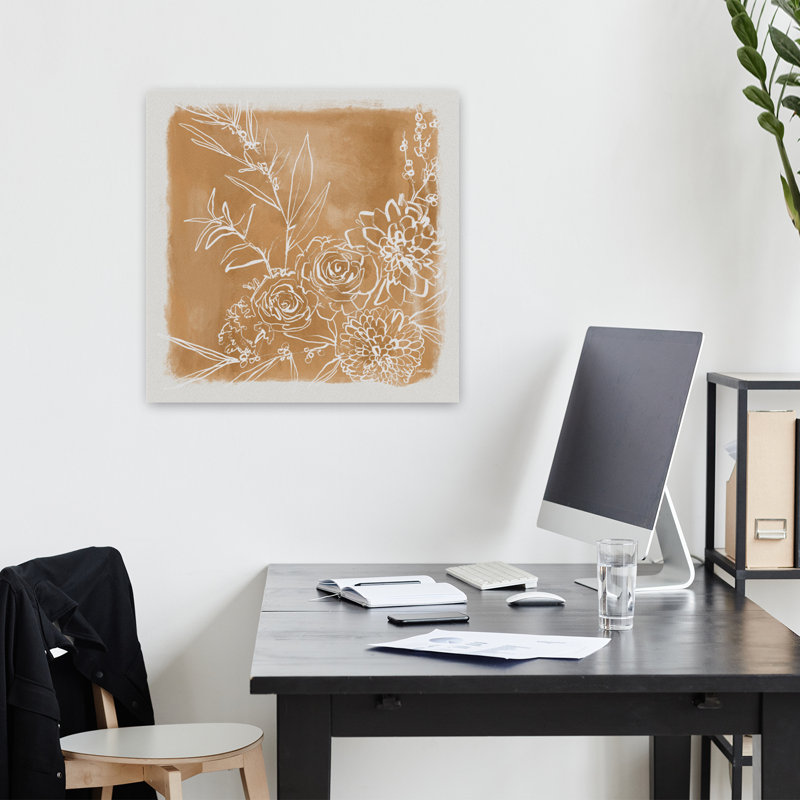 Art floral contemporain, H 18 po x l 18 po