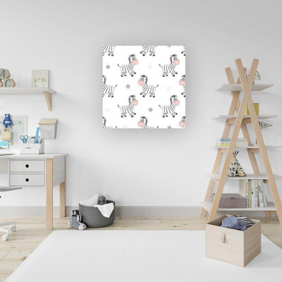 Cute Hand Drawn Zebra - Wrapped Canvas Print