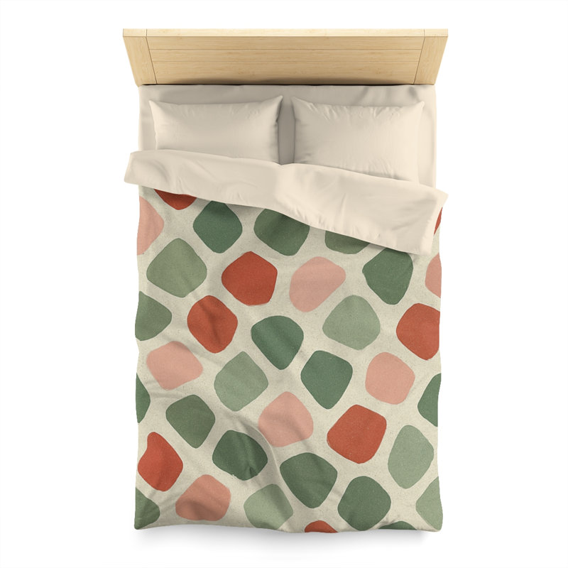 Microfiber Duvet Cover Boho Style, Design 45, Cream, Twin Duvet Cover