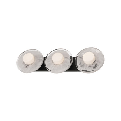 Fresco 25" Dimmable LED Bath Vanity & Wall Light With Artisanal Glass Shade, 3000K Color Temperature