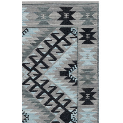 Tapis kilim en laine / polyester fabriqué à la main Arbenor Southwestern