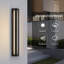 Applique murale linéaire d'extérieur à DEL 39,3 po en aluminium noir à intensité variable avec panneau en verre-296985472