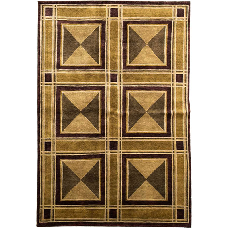 Tapis brun de haute qualité noué à la main