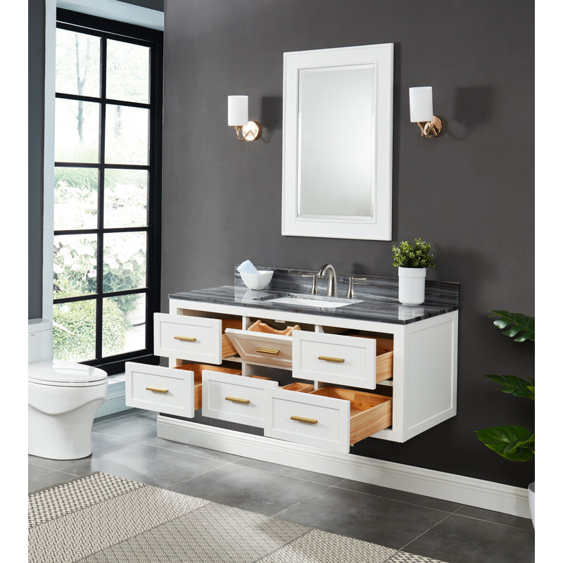 Ensemble de meuble-lavabo simple 48 po avec dessus en marbre Paz