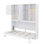 Lit escamotable simple peu encombrant avec armoire suspendue et tablettes personnalisées-1921383792