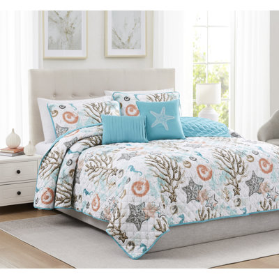 Coastal Beach House Quilt Decorative Pillows  Shams