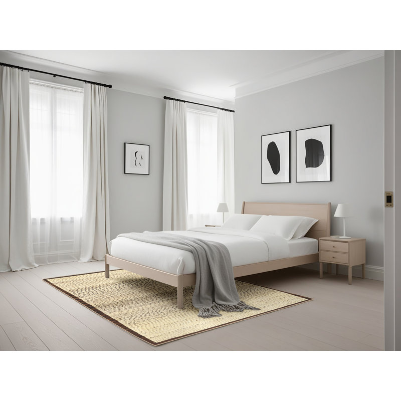Tapis beige/brun contemporain, Rectangle 5 pi x 7 pi
