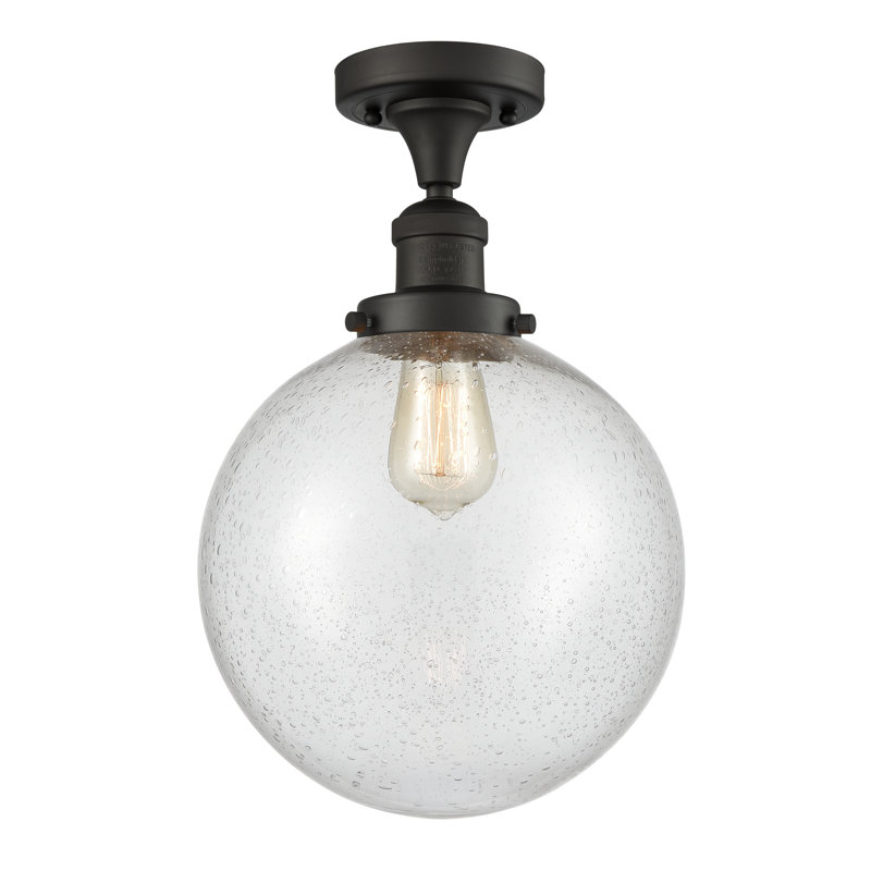 Plafonnier semi-encastré 10 po Zarmayr, Ampoule DEL 6 watts Vinage, Grainé, Bronze huilé