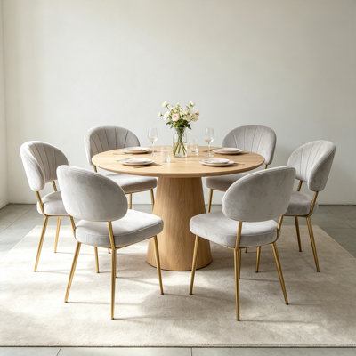 Chaises de salle à manger en velours, chaises de cuisine latérales à dossier courbé avec pieds en métal doré