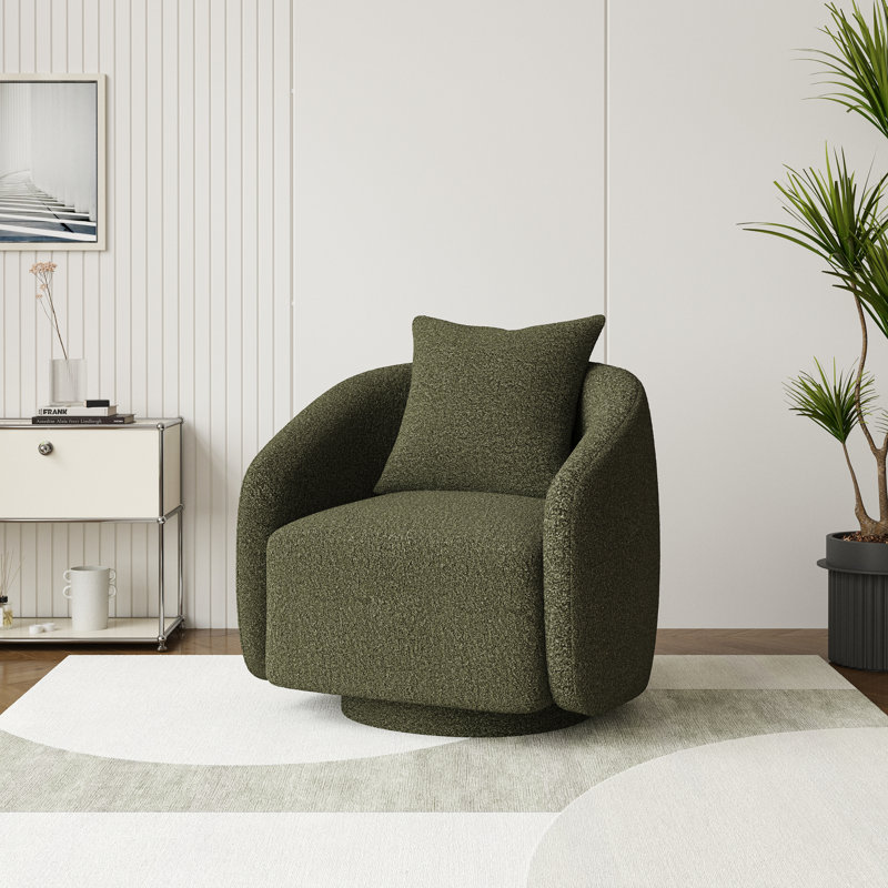 Fauteuil demi-tonneau pivotant l 28,5 po Bashar, Boucle verte