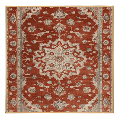 Machine Washable Overdyed Brown Area Rug