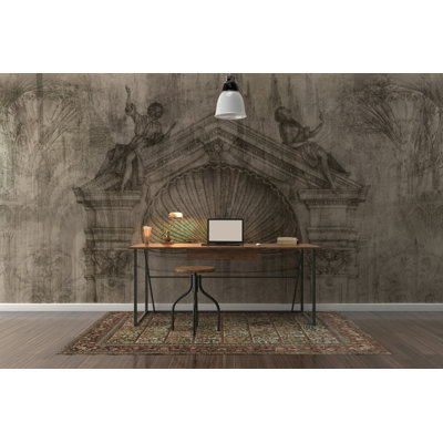 Papier peint rétro gris arqué