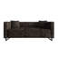 Ensemble de salon 2 pièces Mid-Century moderne en velours brun-1356186268