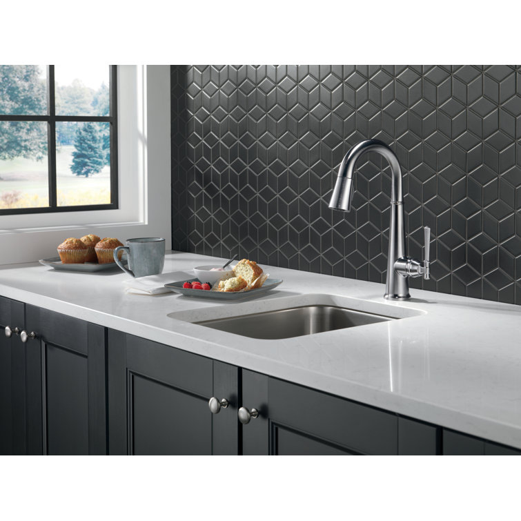 Emmeline Pull Down Touch Clean Button Spray Single Handle Kitchen Faucet with Accessories
