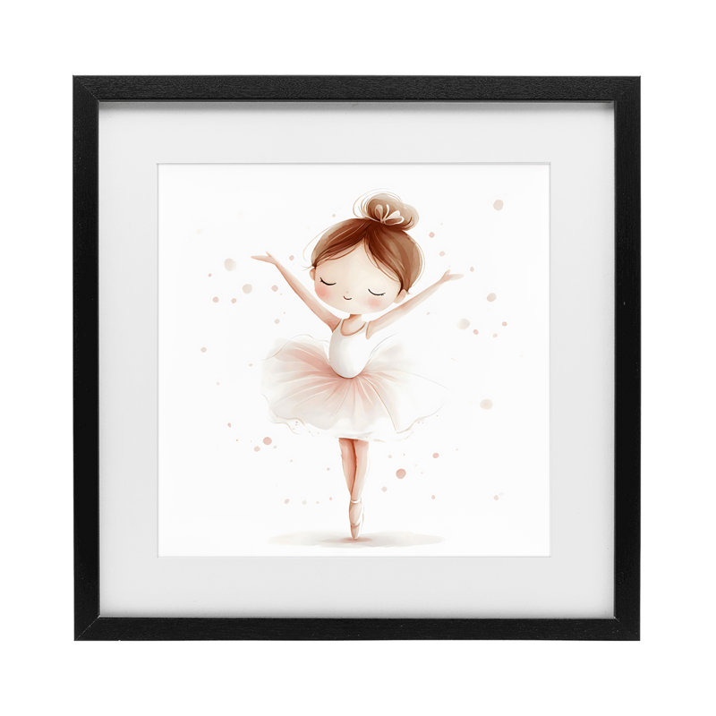 «Delicate Little Ballerina Girl», reproduction encadrée sous verre, design by Creative Studio, H 13 po x l 13 po
