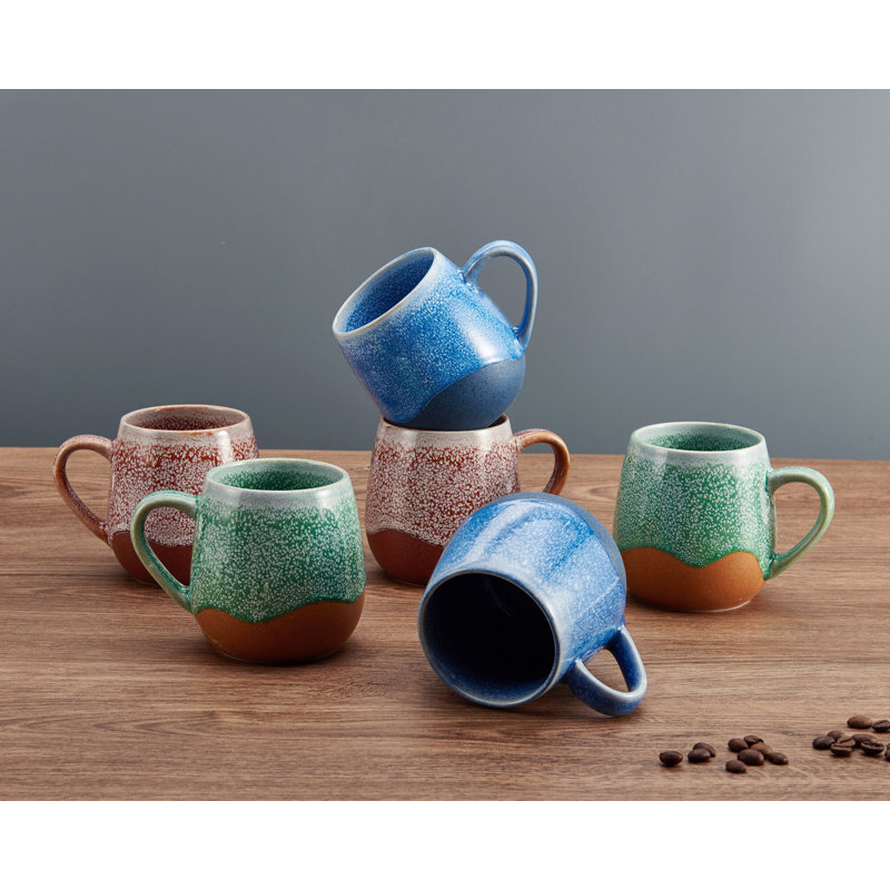 Reactive Clay 3 Colorway Mugs. Set Of 6
