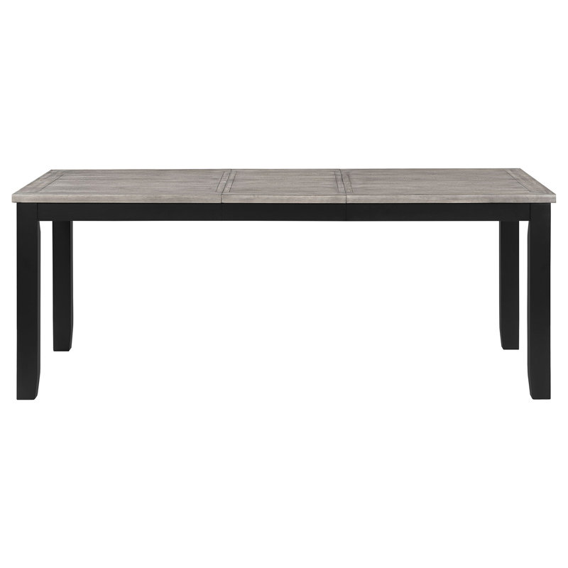Centera Grey And Black Rectangular Dining Table With Extension Leaf