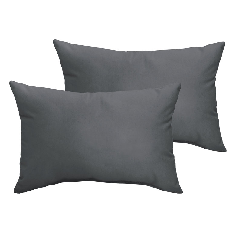Selene Outdoor Reversible Throw Pillow, Charcoal