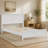 Modern White Solid Wood Full Platform Bed With Sturdy Wooden Slats Support