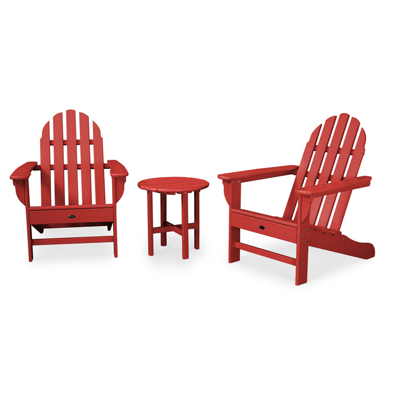 TREX Outdoors Cape Cod 3-Piece Adirondack Set, Sunset Red