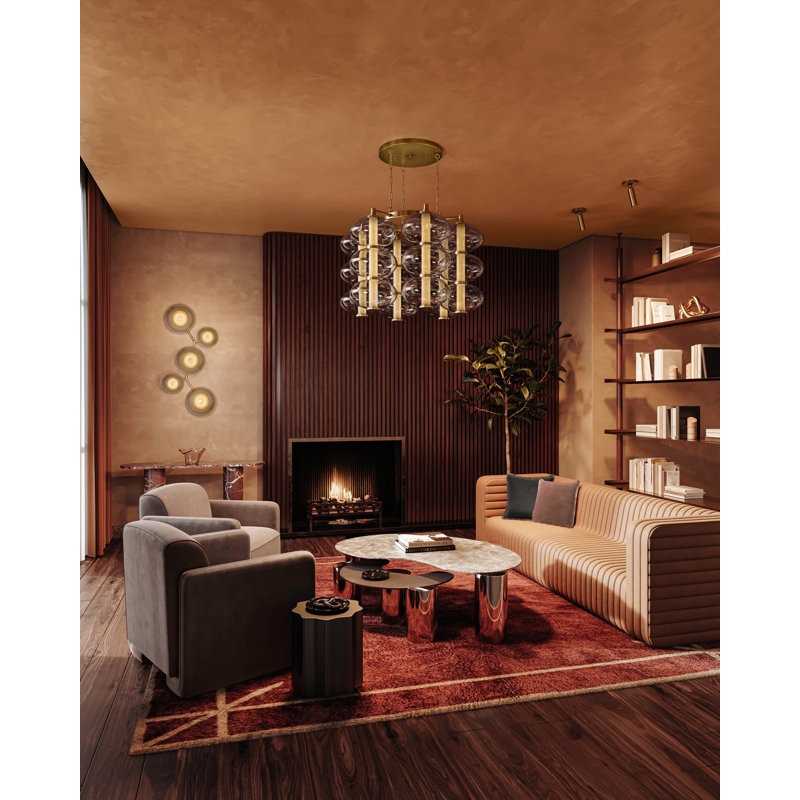 Birmingham Flush Mount in Vintage Polished Brass, 56 W