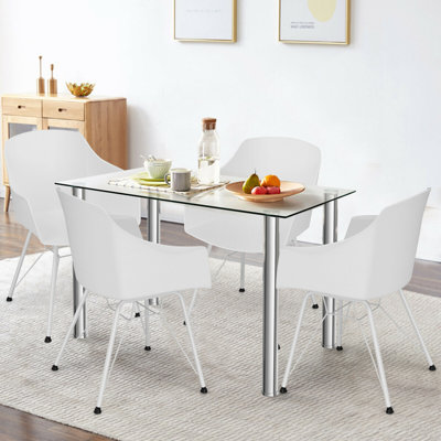 Ensemble de table de salle à manger George Oliver et 4 chaises en plastique moulé
