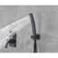 Système de douche de plafond de 16 po - Noir mat, laiton et acier inoxydable, eau accrue, temps de douche agréable, buse autonettoyante, ensemble complet avec ensemble de composants de fixation
