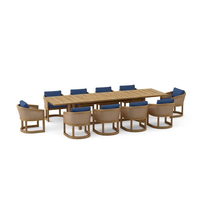 Ensemble de salle à manger Catania, Toile bleu marine, 10